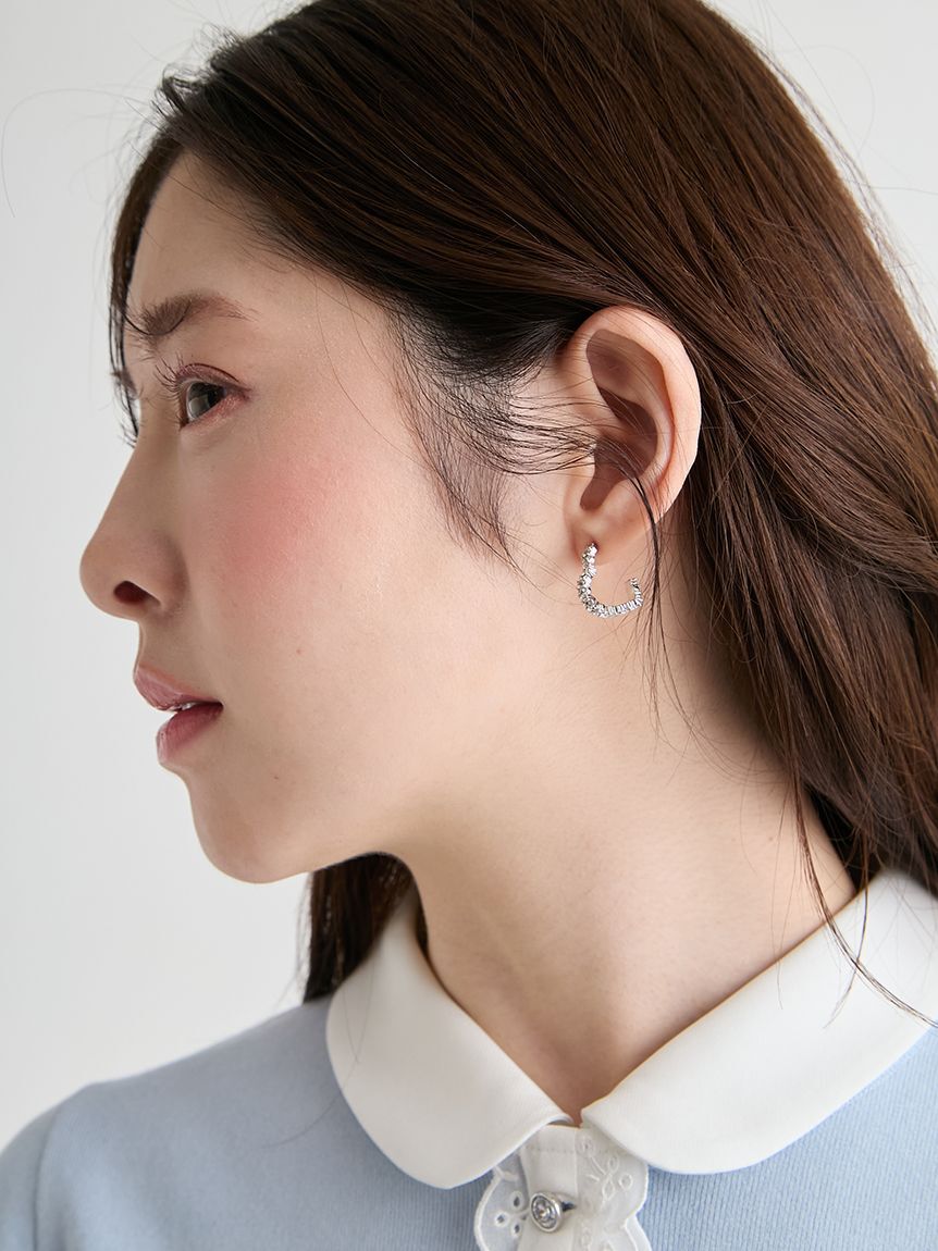 CELFORD「ハートビジューフープピアス」|ピアス|