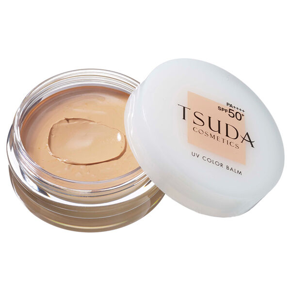 TSUDA COSMETICS「TSUDA COSMETICS UVカラーバーム ライトベージュ 本体 (18g)」|化粧下地|