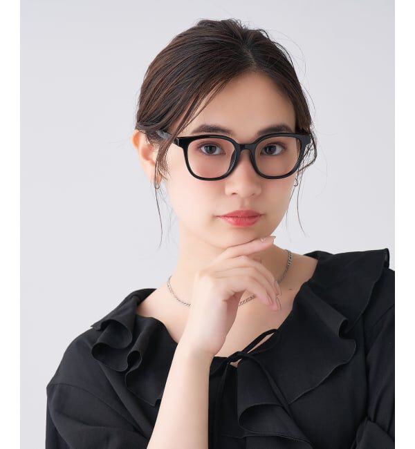  「ウェリントン型 メガネ | 中顔面短縮みえメガネ 軽量 伊達めがね ユニセックス Zoff レンズ交換券付」|メガネ|ブラック