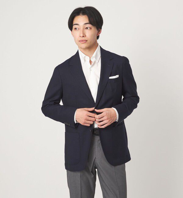 UNITED ARROWS green label relaxing「REDA MESH 無地 2B RG ジャケット」|テーラードジャケット|NAVY