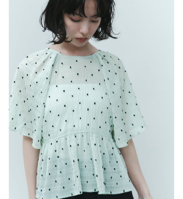 EMMEL REFINES「＜EMMEL REFINES＞EM カットドビー 2WAY ブラウス」|シャツ・ブラウス|LIME