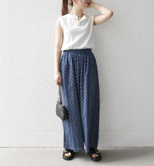 SHIPS any「SHIPS any:〈洗濯機可能〉ワッフル ヘンリーネック 2WAY ノースリーブ TEE」|タンクトップ|
