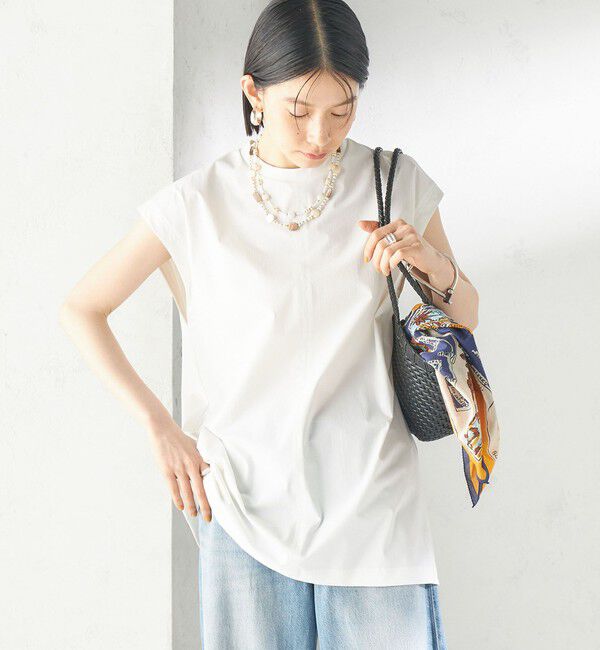 SHIPS for women「《予約》【SHIPS別注】TAION: 〈UVカット/接触冷感/吸水速乾〉バック スリット TEE」|Tシャツ・カットソー|
