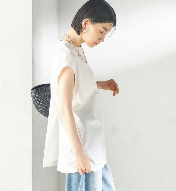 SHIPS for women「《予約》【SHIPS別注】TAION: 〈UVカット/接触冷感/吸水速乾〉バック スリット TEE」|Tシャツ・カットソー|