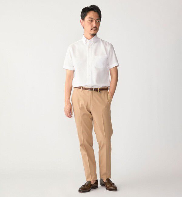 SHIPS「SHIPS:〈接触冷感〉ICE COTTON ワッフル ボタンダウン 半袖 シャツ」|シャツ・ブラウス|