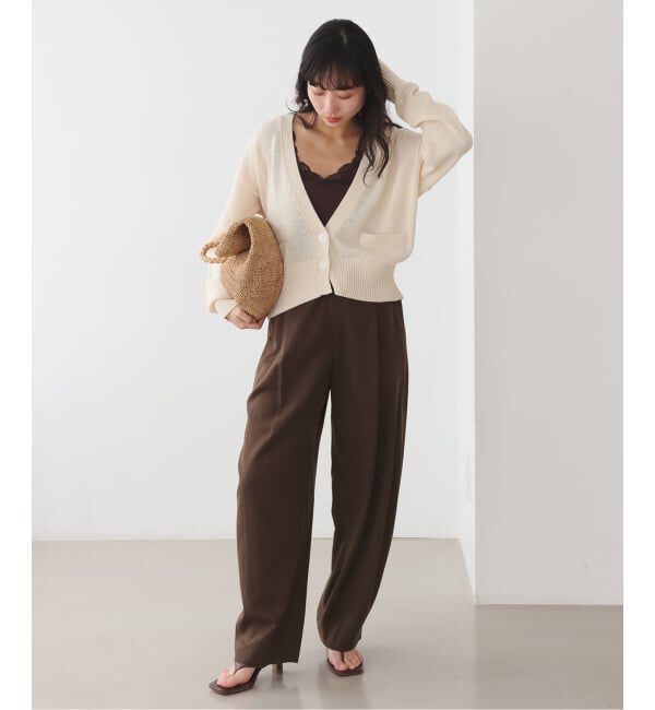 SLOBE IENA「《3サイズ展開》ワンタックバレルスラックス」|スラックス|