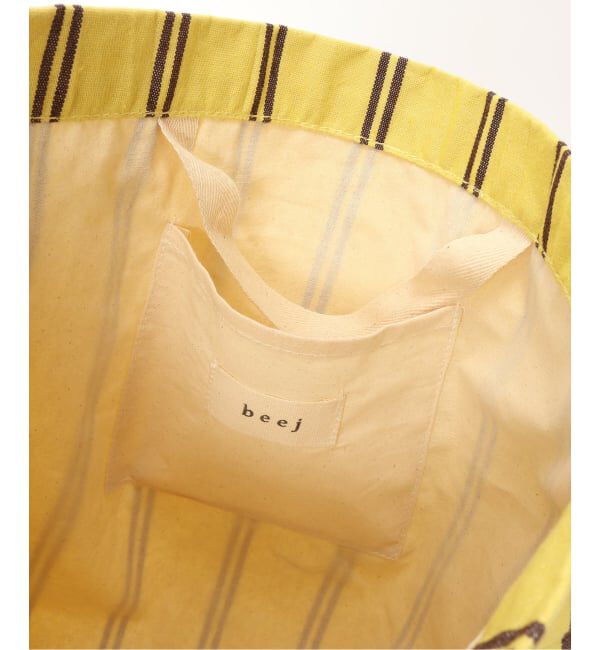 SLOBE IENA「beej / ビージ ストライプファブリックバッグ 26SSPWMIIT-018」|トートバッグ|