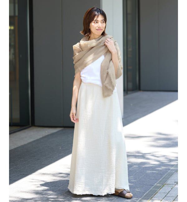 IENA「《予約》NIMNIMDUAI/ニムニムデュアイ 別注 PREMIUM LINEN GAUZE STOLE ストール」|ストール|