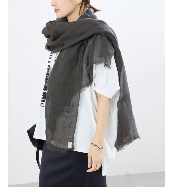 IENA「《予約》NIMNIMDUAI/ニムニムデュアイ 別注 PREMIUM LINEN GAUZE STOLE ストール」|ストール|