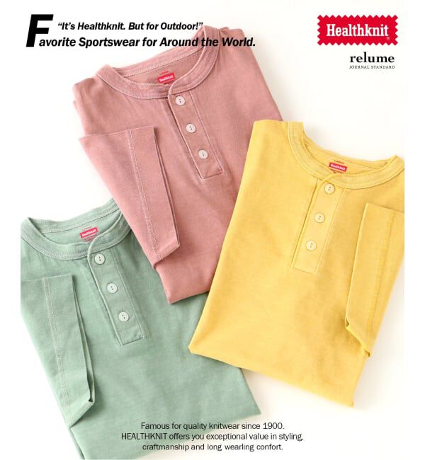 JOURNAL STANDARD relume「Healthknit / ヘルスニット 別注 ヘンリーネックTシャツ」|Tシャツ・カットソー|
