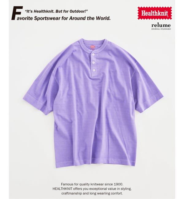 JOURNAL STANDARD relume「Healthknit / ヘルスニット 別注 ヘンリーネックTシャツ」|Tシャツ・カットソー|パープル
