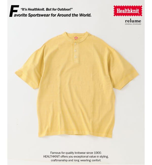 JOURNAL STANDARD relume「Healthknit / ヘルスニット 別注 ヘンリーネックTシャツ」|Tシャツ・カットソー|イエロー B