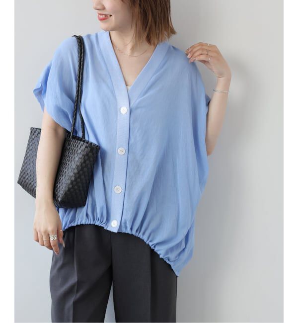 JOURNAL STANDARD relume「《予約》T/R強撚フレンチスリーブブラウス」|シャツ・ブラウス|ブルー A