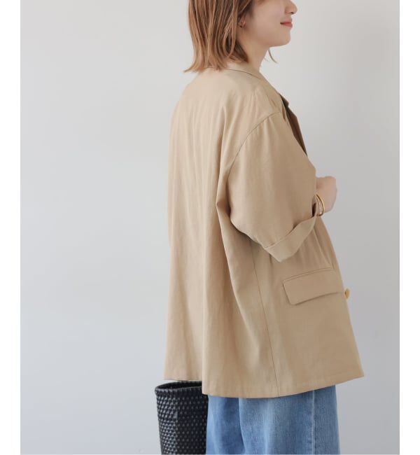 JOURNAL STANDARD relume「《予約》［吸水速乾 / 洗濯機洗い可］NATURAL FLAX ハーフスリーブジャケット」|テーラードジャケット|