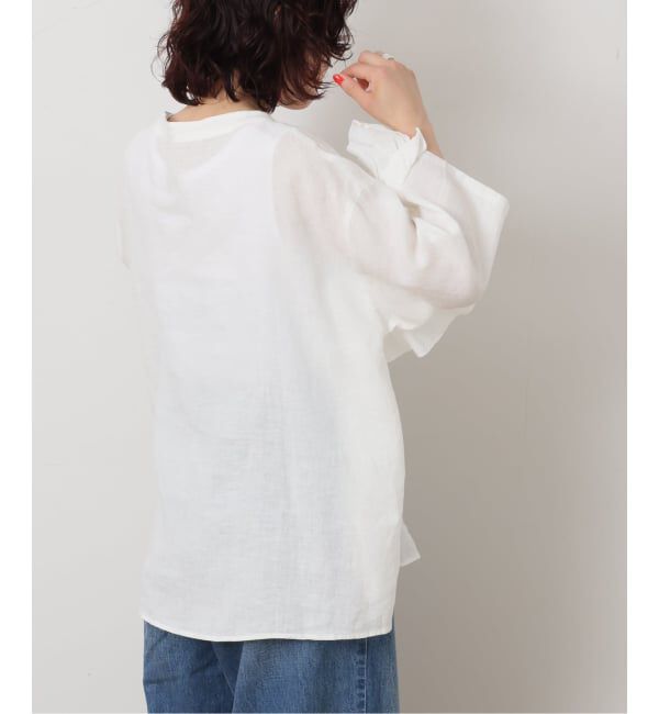 journal standard luxe「《予約》フレンチリネンキャンバス フリルプルブラウス」|シャツ・ブラウス|