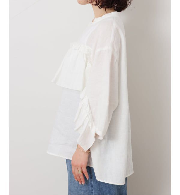 journal standard luxe「《予約》フレンチリネンキャンバス フリルプルブラウス」|シャツ・ブラウス|