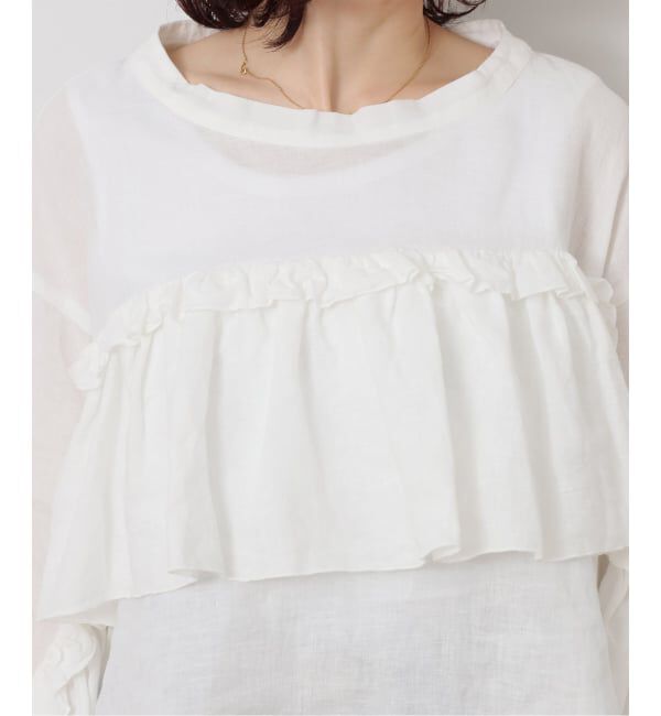 journal standard luxe「《予約》フレンチリネンキャンバス フリルプルブラウス」|シャツ・ブラウス|