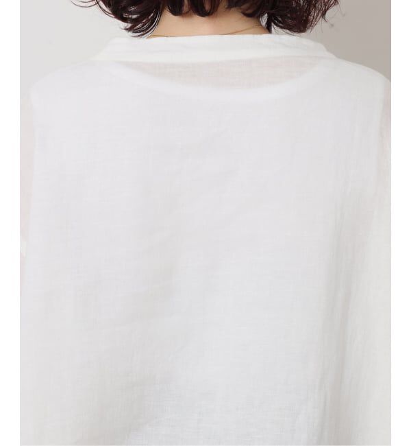 journal standard luxe「《予約》フレンチリネンキャンバス フリルプルブラウス」|シャツ・ブラウス|