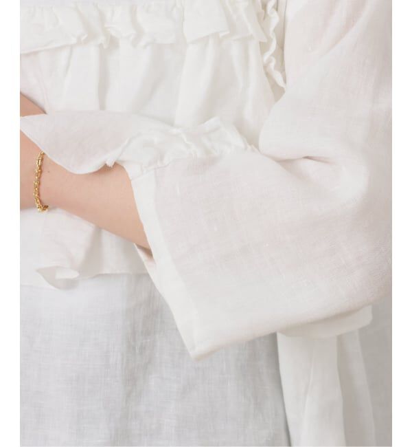 journal standard luxe「《予約》フレンチリネンキャンバス フリルプルブラウス」|シャツ・ブラウス|
