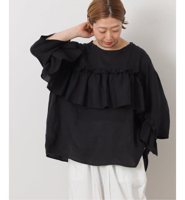 journal standard luxe「《予約》フレンチリネンキャンバス フリルプルブラウス」|シャツ・ブラウス|
