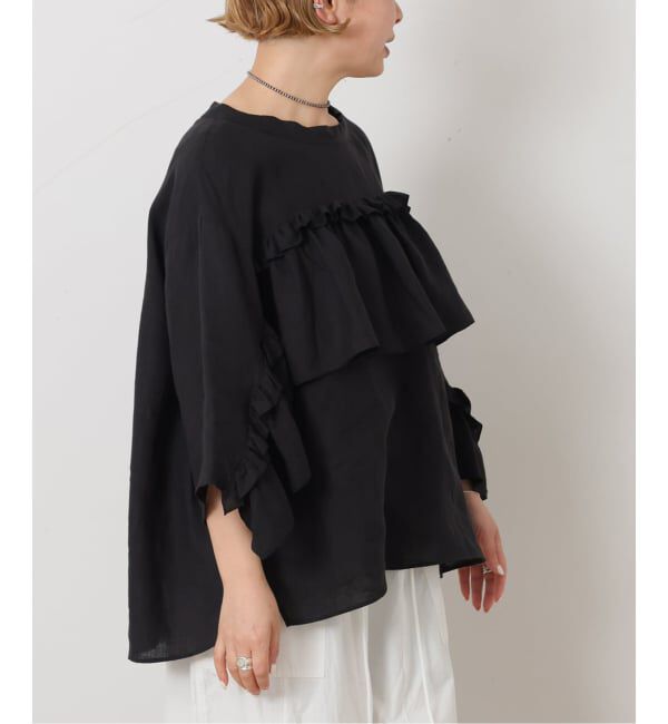 journal standard luxe「《予約》フレンチリネンキャンバス フリルプルブラウス」|シャツ・ブラウス|