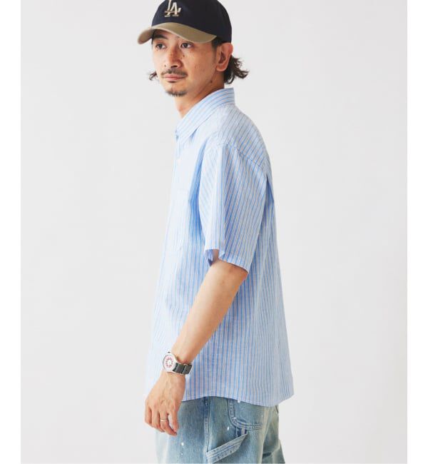 JOURNAL STANDARD relume「《予約》JAMES FABRIC コットンリネン ストライプ 半袖シャツ」|シャツ・ブラウス|