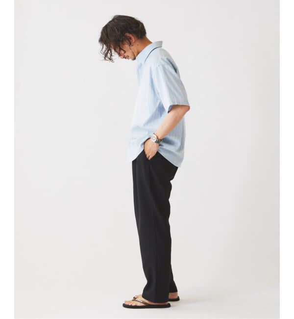 JOURNAL STANDARD relume「《予約》JAMES FABRIC コットンリネン ストライプ 半袖シャツ」|シャツ・ブラウス|