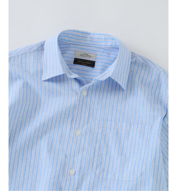 JOURNAL STANDARD relume「《予約》JAMES FABRIC コットンリネン ストライプ 半袖シャツ」|シャツ・ブラウス|
