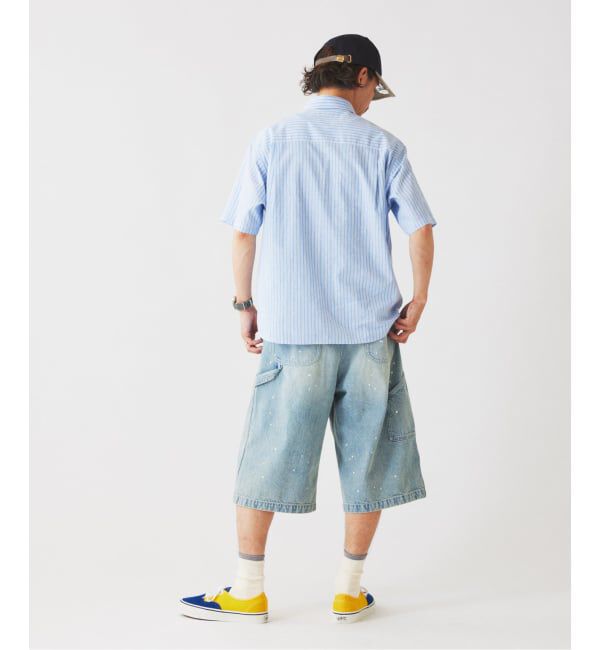JOURNAL STANDARD relume「《予約》JAMES FABRIC コットンリネン ストライプ 半袖シャツ」|シャツ・ブラウス|