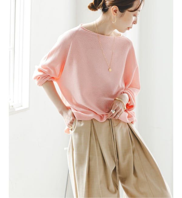 NOBLE「《WEB&なんばCITY店限定》ペーパーヤーン裏天竺プルオーバー(natsuセレクト)」|ニット・セーター|