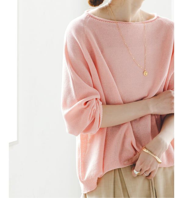 NOBLE「《WEB&なんばCITY店限定》ペーパーヤーン裏天竺プルオーバー(natsuセレクト)」|ニット・セーター|