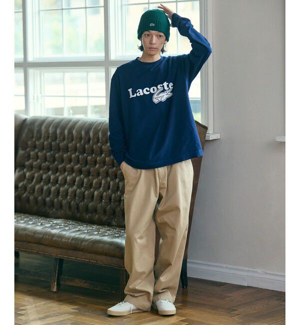 LACOSTE「ワンポイントウールニットキャップ」|ニット帽|