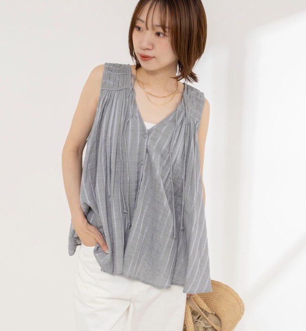 NOLLEY'S「【MARILYN MOON/マリリーンムーン】sheer check 2way gathered blouse」|シャツ・ブラウス|