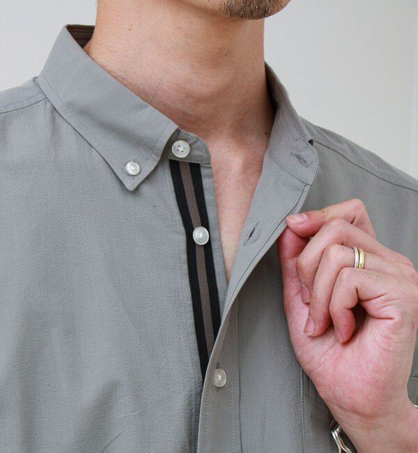 GLOSTER「オーバーフローサッカーニットテープS/Sシャツ」|シャツ・ブラウス|