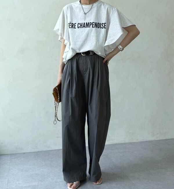  「【WEB限定】ラッフルスリーブロゴTEE」|Tシャツ・カットソー|