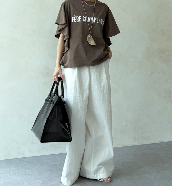  「【WEB限定】ラッフルスリーブロゴTEE」|Tシャツ・カットソー|