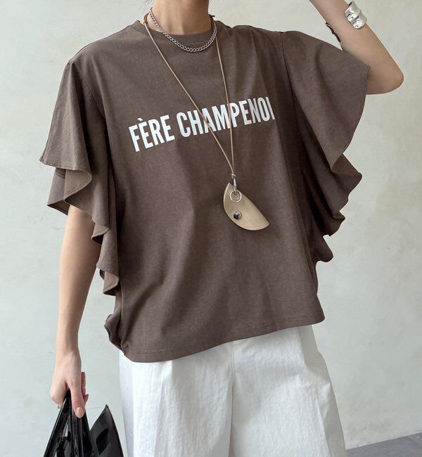  「【WEB限定】ラッフルスリーブロゴTEE」|Tシャツ・カットソー|