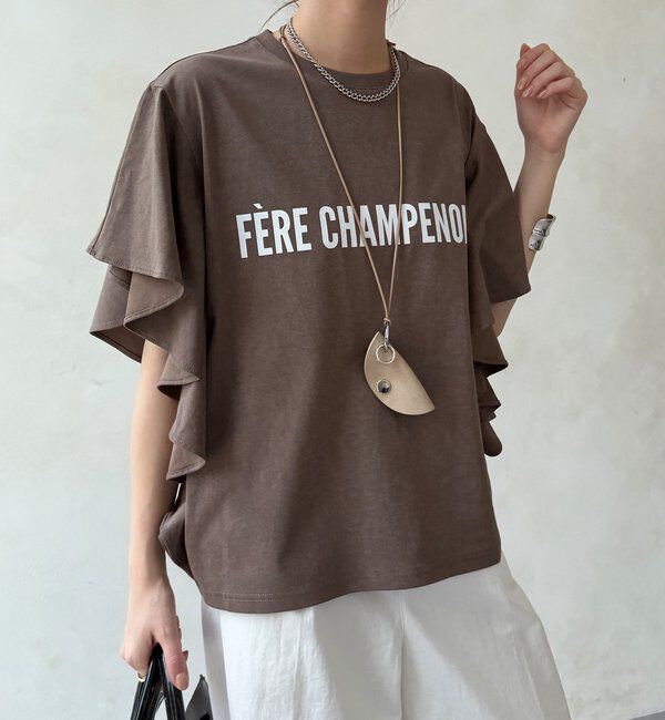  「【WEB限定】ラッフルスリーブロゴTEE」|Tシャツ・カットソー|