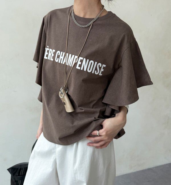  「【WEB限定】ラッフルスリーブロゴTEE」|Tシャツ・カットソー|