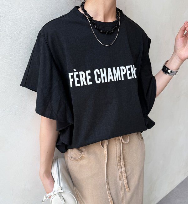  「【WEB限定】ラッフルスリーブロゴTEE」|Tシャツ・カットソー|ブラック