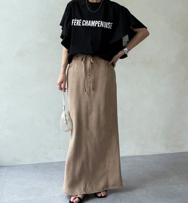  「【WEB限定】ラッフルスリーブロゴTEE」|Tシャツ・カットソー|