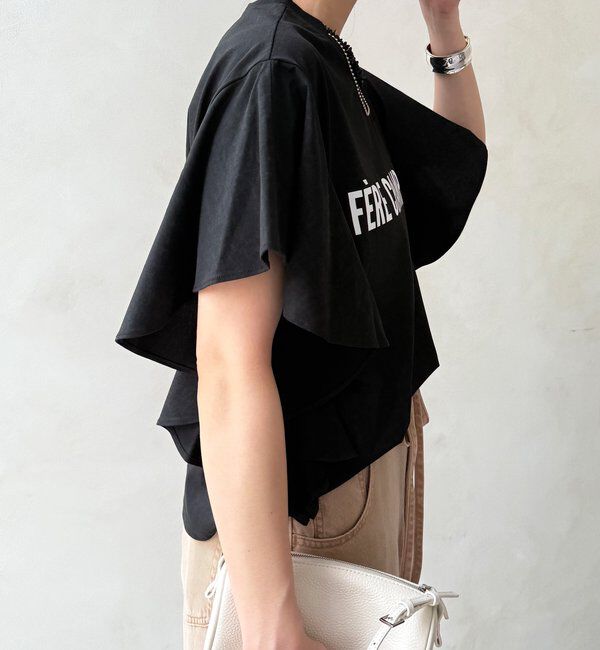  「【WEB限定】ラッフルスリーブロゴTEE」|Tシャツ・カットソー|