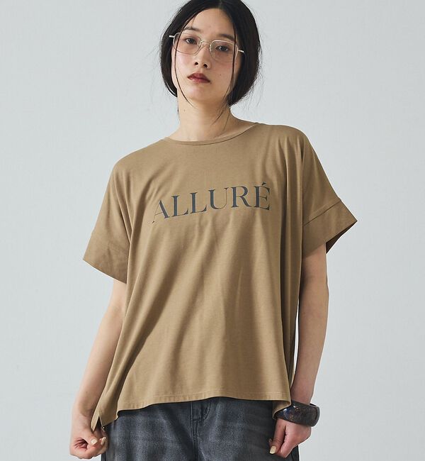 abahouse mavie「ワイドロゴTシャツ」|Tシャツ・カットソー|ベージュ