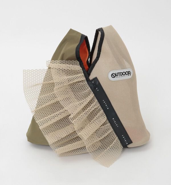 SOFFITTO「《WEB限定》【RISLEY&times;OUTDOOR(リズレイ&times;アウトドア)】トライアングルフリルメッシュBAGミニ 」|ハンドバッグ|