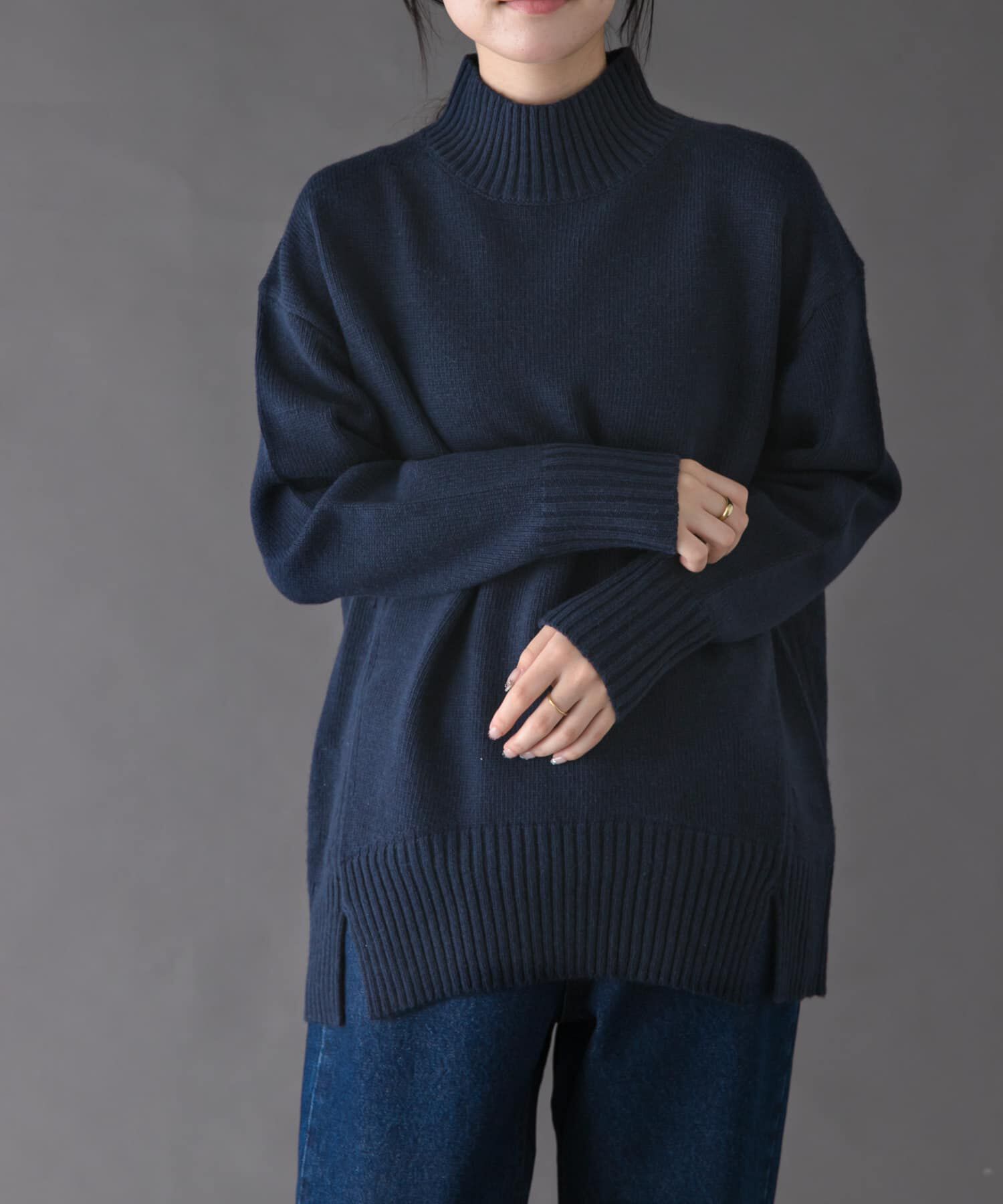 URBAN RESEARCH DOORS「FORK&SPOON　ハイネックロングニット」|ニット・セーター|