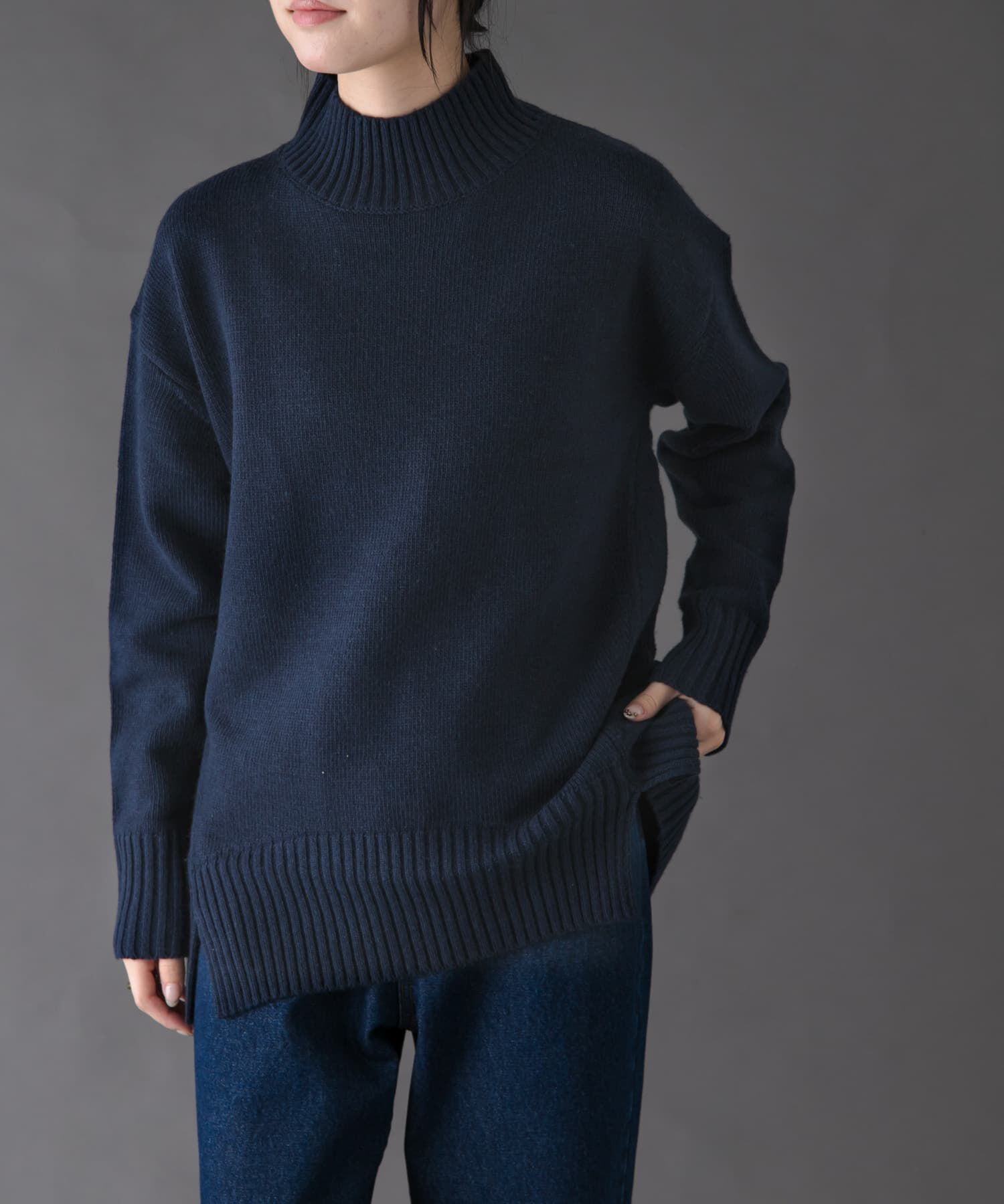 URBAN RESEARCH DOORS「FORK&SPOON　ハイネックロングニット」|ニット・セーター|