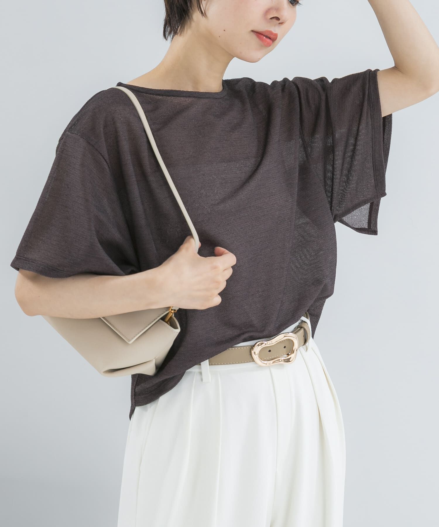 URBAN RESEARCH ROSSO「スリットスリーブカラミカットソー」|Tシャツ・カットソー|