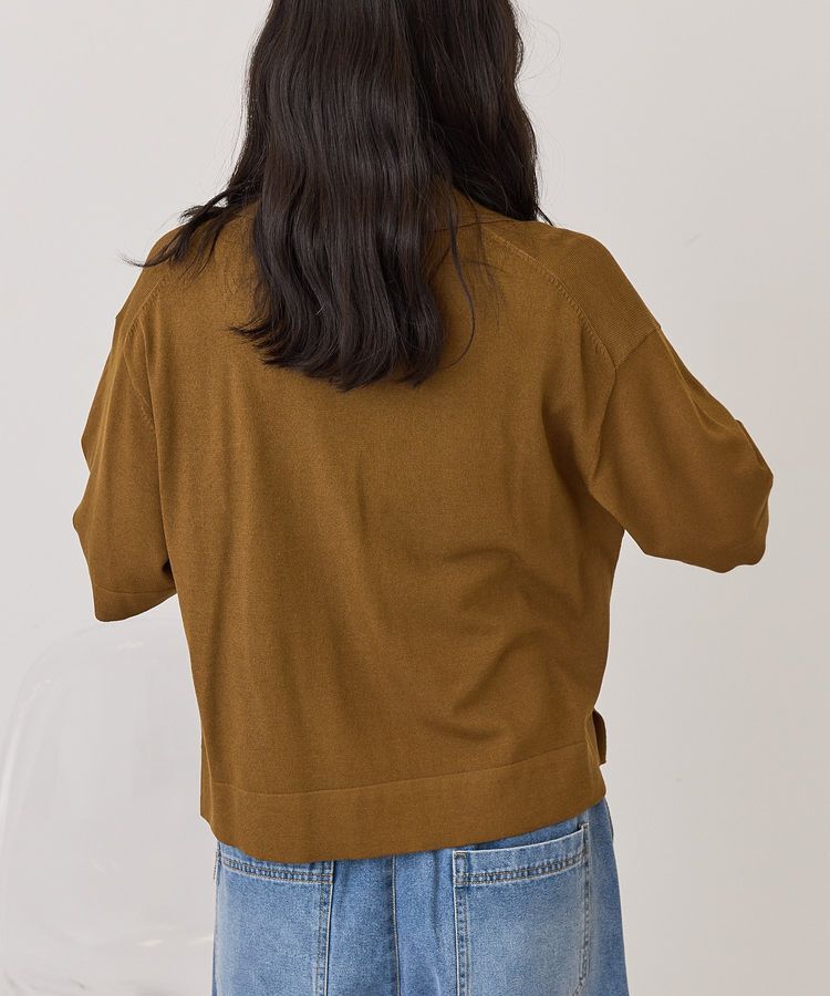 AMERICAN HOLIC「【接触冷感】襟付き5分袖ニットカーディガン」|カーディガン|