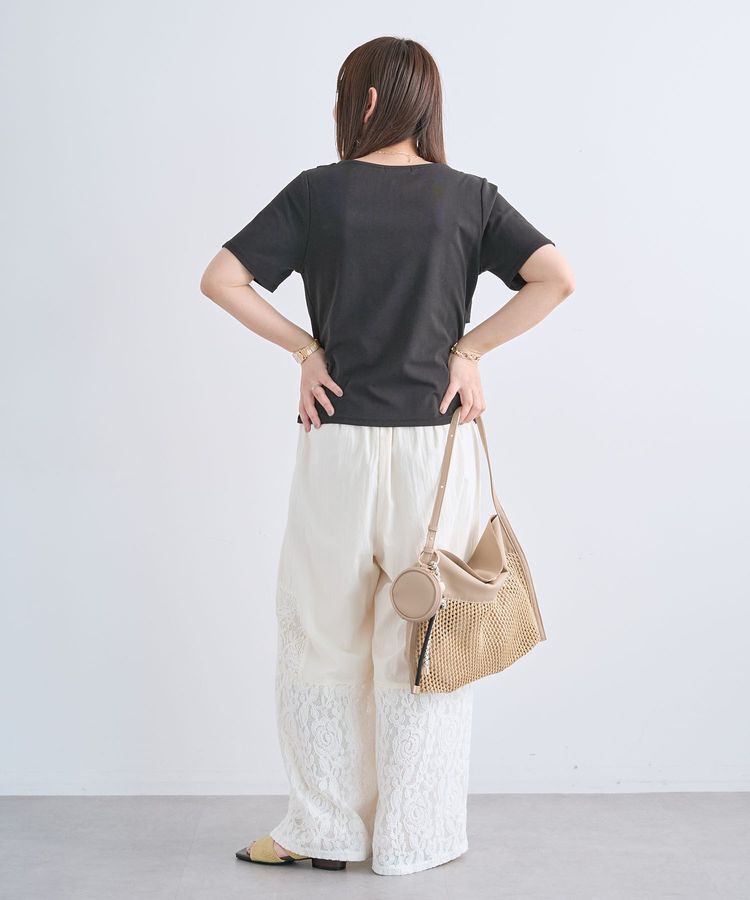 Green Parks「5分袖ドレーププルオーバー」|Tシャツ・カットソー|