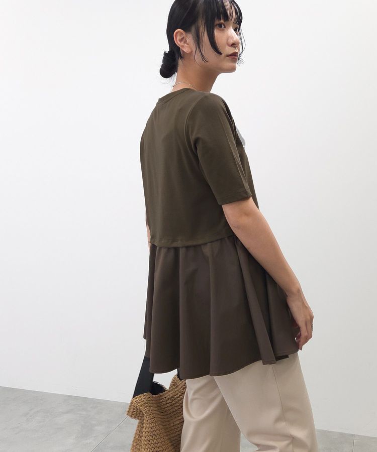 Green Parks「異素材ドッキングペプラムプルオーバー」|Tシャツ・カットソー|